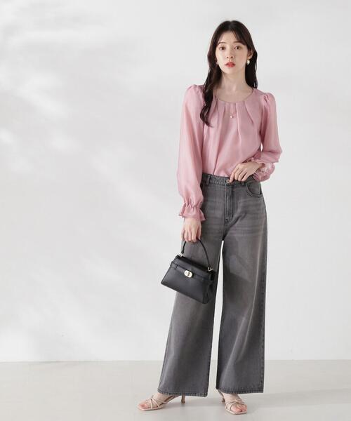 PROPORTION BODY DRESSING（プロポーションボディドレッシング）の「チャーム付きシアータックブラウス / 1214210803（シャツ/ブラウス・レディース・ホワイト系その他/ピンク/ネイビー・SMALL/MEDIUM）」の16枚目の写真