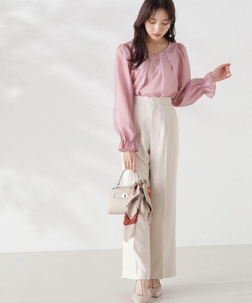 PROPORTION BODY DRESSING（プロポーションボディドレッシング）の「チャーム付きシアータックブラウス / 1214210803（シャツ/ブラウス・レディース・ホワイト系その他/ピンク/ネイビー・SMALL/MEDIUM）」の17枚目の写真