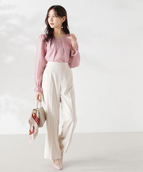 PROPORTION BODY DRESSING（プロポーションボディドレッシング）の「チャーム付きシアータックブラウス / 1214210803（シャツ/ブラウス・レディース・ホワイト系その他/ピンク/ネイビー・SMALL/MEDIUM）」の18枚目の写真