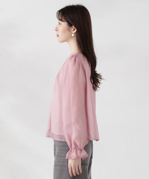 PROPORTION BODY DRESSING（プロポーションボディドレッシング）の「チャーム付きシアータックブラウス / 1214210803（シャツ/ブラウス・レディース・ホワイト系その他/ピンク/ネイビー・SMALL/MEDIUM）」の20枚目の写真