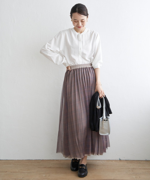 ikka（イッカ）の「【雑誌InRed10月号掲載】前後2WAYバンドカラーシャツ（シャツ/ブラウス・レディース・ブルー/オフホワイト/グレー/ダークグリーン/チャコールグレー/ボルドー・L/M/S）」の22枚目の写真