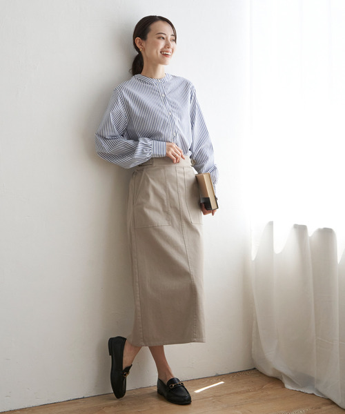 ikka（イッカ）の「【雑誌InRed10月号掲載】前後2WAYバンドカラーシャツ（シャツ/ブラウス・レディース・ブルー/オフホワイト/グレー/ダークグリーン/チャコールグレー/ボルドー・L/M/S）」の11枚目の写真