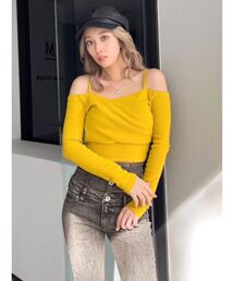 GYDA | カシュクールデザインオフショルトップス(Tシャツ/カットソー)