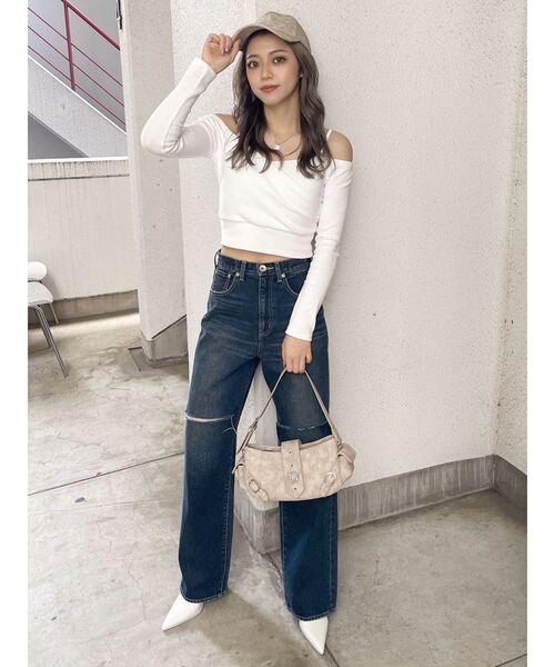 GYDA（ジェイダ）の「カシュクールデザインオフショルトップス（T