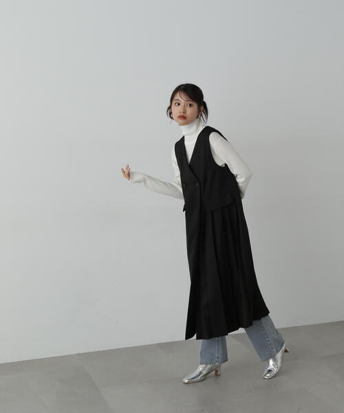 N.（N. Natural Beauty Basic）（エヌエヌナチュラルビューティーベーシック）の「◆◇プリーツジャンパースカート（ジャンパースカート・レディース・ブラウン/ベージュ/ブラック・MEDIUM）」の8枚目の写真