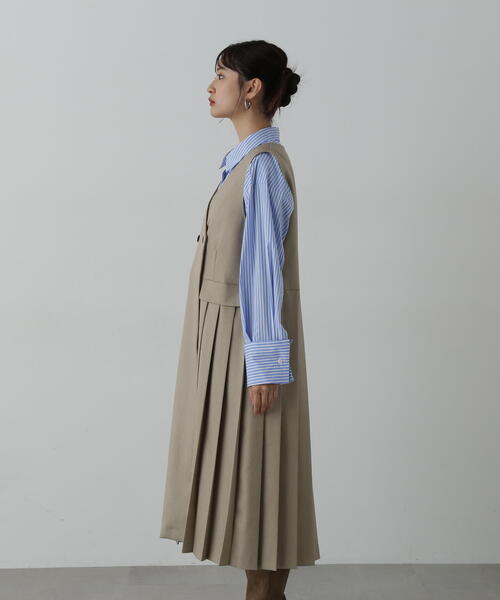 N.（N. Natural Beauty Basic）（エヌエヌナチュラルビューティーベーシック）の「◆◇プリーツジャンパースカート（ジャンパースカート・レディース・ブラウン/ベージュ/ブラック・MEDIUM）」の13枚目の写真