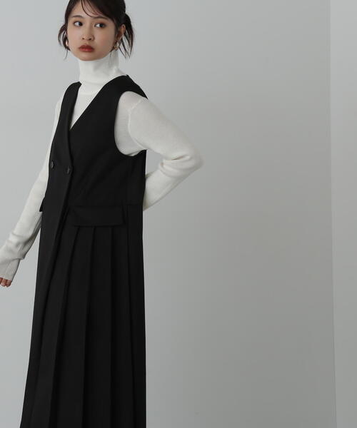 N.（N. Natural Beauty Basic）（エヌエヌナチュラルビューティーベーシック）の「◆◇プリーツジャンパースカート（ジャンパースカート・レディース・ブラウン/ベージュ/ブラック・MEDIUM）」の2枚目の写真