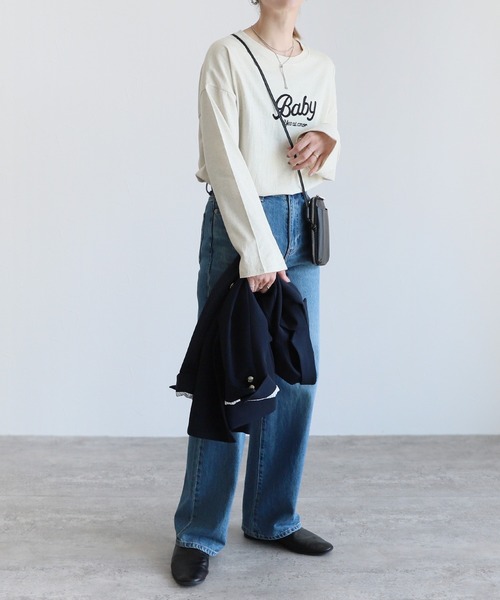 reca(レカ)の「ロゴ刺繍ロングTシャツ(Tシャツ/カットソー・レディース・ホワイト系その他/ホワイト系1/ホワイト系2/ブラック系1/グレー系その他・FREE)」の21枚目の写真