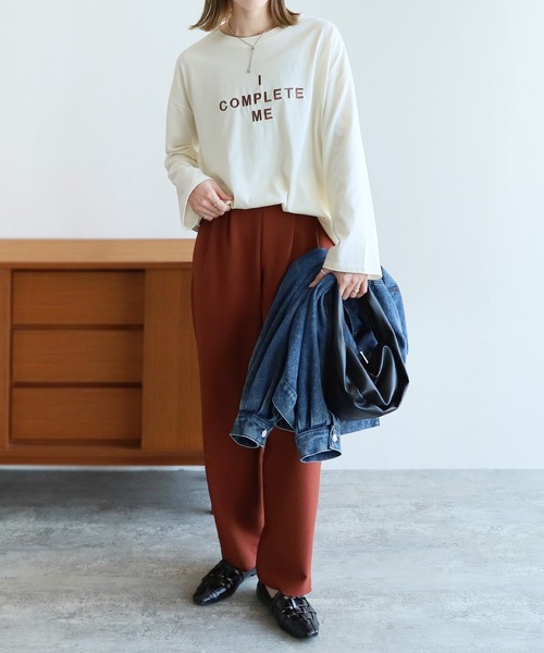 reca(レカ)の「ロゴ刺繍ロングTシャツ(Tシャツ/カットソー・レディース・ホワイト系その他/ホワイト系1/ホワイト系2/ブラック系1/グレー系その他・FREE)」の11枚目の写真