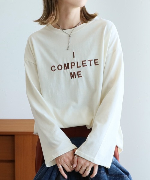 reca(レカ)の「ロゴ刺繍ロングTシャツ(Tシャツ/カットソー・レディース・ホワイト系その他/ホワイト系1/ホワイト系2/ブラック系1/グレー系その他・FREE)」の10枚目の写真