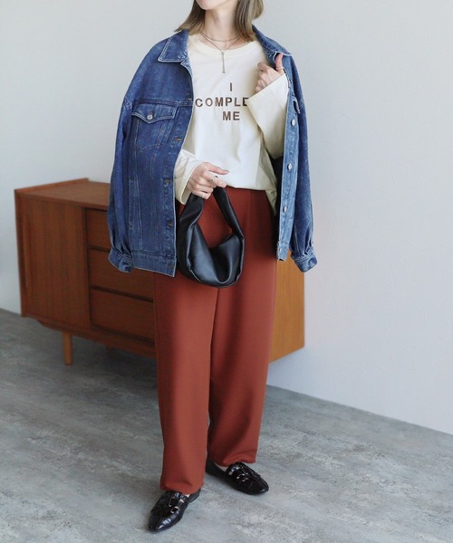 reca(レカ)の「ロゴ刺繍ロングTシャツ(Tシャツ/カットソー・レディース・ホワイト系その他/ホワイト系1/ホワイト系2/ブラック系1/グレー系その他・FREE)」の12枚目の写真