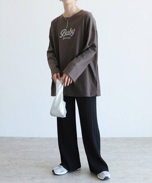 reca(レカ)の「ロゴ刺繍ロングTシャツ(Tシャツ/カットソー・レディース・ホワイト系その他/ホワイト系1/ホワイト系2/ブラック系1/グレー系その他・FREE)」の20枚目の写真