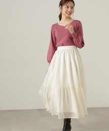 シアー切り替えギャザースカート / 1214220903