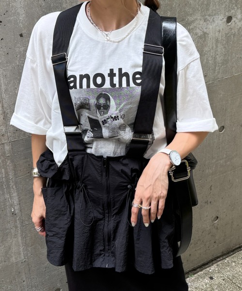 ISOOK（アイスー）の「anotherプリントTシャツ(chiicaselect) / ロゴTシャツ オーバーTシャツ オーバーサイズ メンズライク モード（Tシャツ/カットソー・レディース・ホワイト/チャコールグレー・FREE）」の11枚目の写真