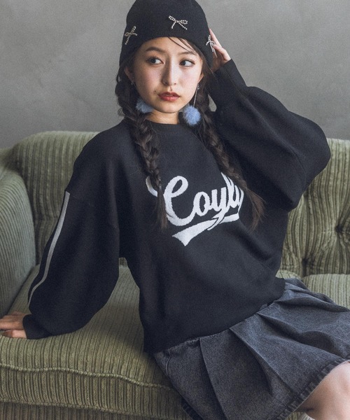 repipi armario(レピピ アルマリオ)の「【洗えるニット】Coylyルーズニット(ニット/セーター・キッズ・アイボリー/ブラック/グレー/ブルー/ネイビー/チャコールグレー・MEDIUM/LARGE/SMALL)」の2枚目の写真