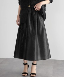 ELFRANK | 【2024AW】シャイニータックフレアロングスカート【洗える】(スカート)