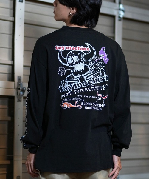 TOY MACHINE(トイ マシーン)の「【ムラサキスポーツ限定】TOY MACHINE/トイマシーン ロンT/長袖Tシャツ ビックシルエット バックプリント MTMFELT2(Tシャツ/カットソー・メンズ・オレンジ/ホワイト/ブラック・M/L/XL)」の1枚目の写真