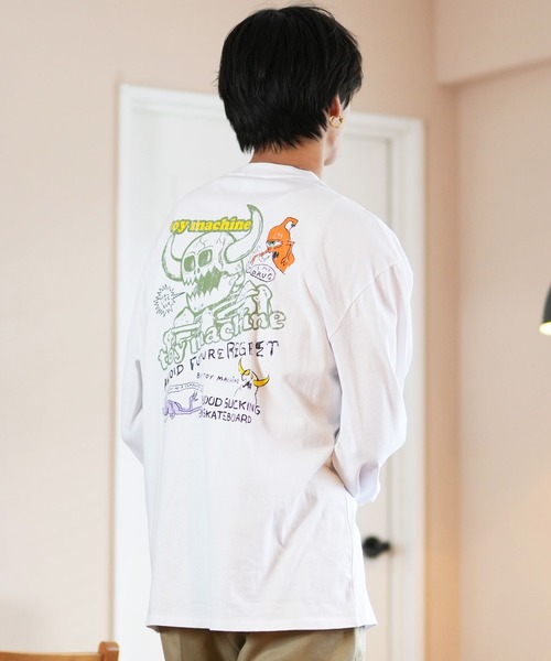 TOY MACHINE(トイ マシーン)の「【ムラサキスポーツ限定】TOY MACHINE/トイマシーン ロンT/長袖Tシャツ ビックシルエット バックプリント MTMFELT2(Tシャツ/カットソー・メンズ・オレンジ/ホワイト/ブラック・M/L/XL)」の6枚目の写真