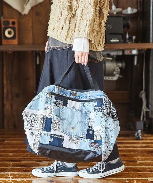 CUBE SUGAR(キューブシュガー)の「ペイズリー柄パッチワーク2WAYレジカゴバッグ(バックパック/リュック・レディース・ブラック系その他/カーキ系/パープル系その他・M)」の4枚目の写真