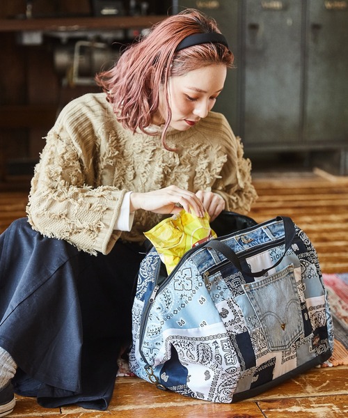 CUBE SUGAR(キューブシュガー)の「ペイズリー柄パッチワーク2WAYレジカゴバッグ(バックパック/リュック・レディース・ブラック系その他/カーキ系/パープル系その他・M)」の6枚目の写真