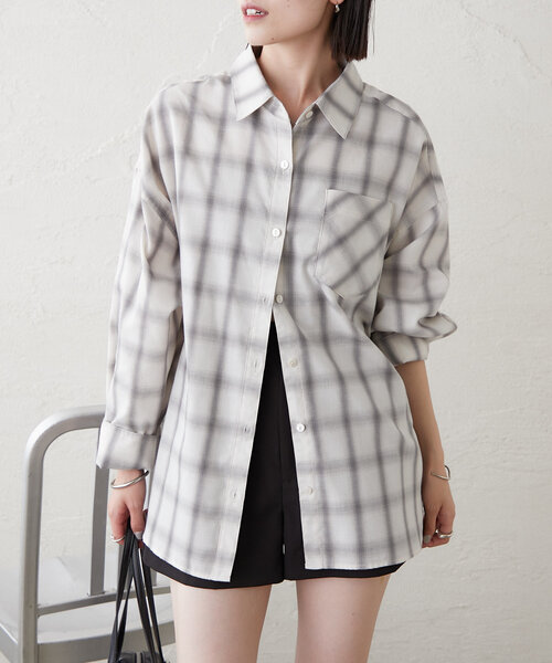 mystic（ミスティック）の「チェックシャツ（シャツ/ブラウス・レディース・ブラウン/オフホワイト/オレンジ・FREE）」の20枚目の写真