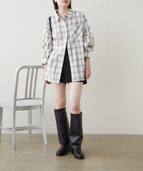 mystic（ミスティック）の「チェックシャツ（シャツ/ブラウス・レディース・ブラウン/オフホワイト/オレンジ・FREE）」の15枚目の写真