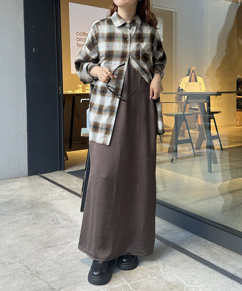 mystic（ミスティック）の「チェックシャツ（シャツ/ブラウス・レディース・ブラウン/オフホワイト/オレンジ・FREE）」の8枚目の写真