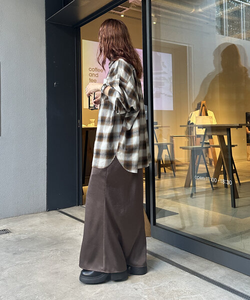 mystic（ミスティック）の「チェックシャツ（シャツ/ブラウス・レディース・ブラウン/オフホワイト/オレンジ・FREE）」の6枚目の写真