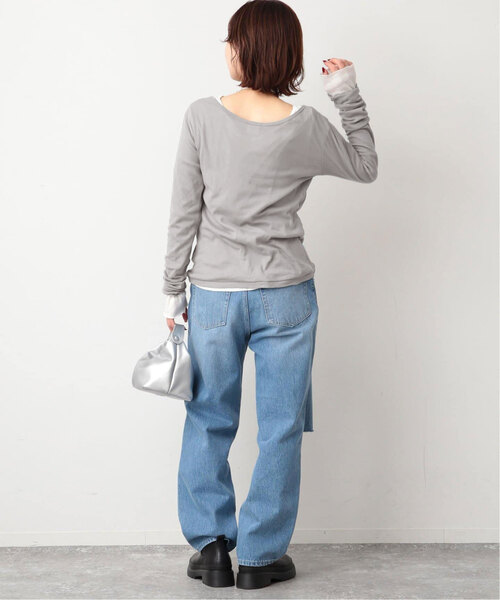 MILLER(ミラー)の「《追加》miller/ミラー SLOBE別注 SHEER RIB クルーネック(Tシャツ/カットソー・レディース・レッド/ベージュ/グレー/ホワイト・FREE)」の7枚目の写真
