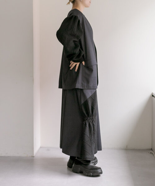 ear PAPILLONNER（イアパピヨネ）の「《手洗い可》ニット切替ジャンスカ【SUM1 STYLE(スミスタイル)】（シャツワンピース・レディース・ブラック・FREE）」の16枚目の写真