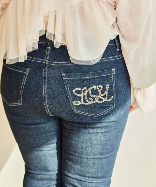 Louiosy(ルオシー)の「【大きいサイズ】刺繍ポケット付きフレアシルエットデニムパンツ(デニムパンツ・レディース・インディゴブルー/ライトブルー/ブルー・3L/X-LARGE/4L)」の18枚目の写真