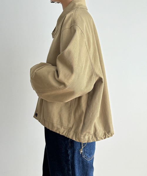 CANAL JEAN（キャナルジーン）の「Lakey Park　ヘビーツイルスタンドカラーブルゾン（ブルゾン・レディース・ネイビー/ベージュ・ONE SIZE）」の11枚目の写真