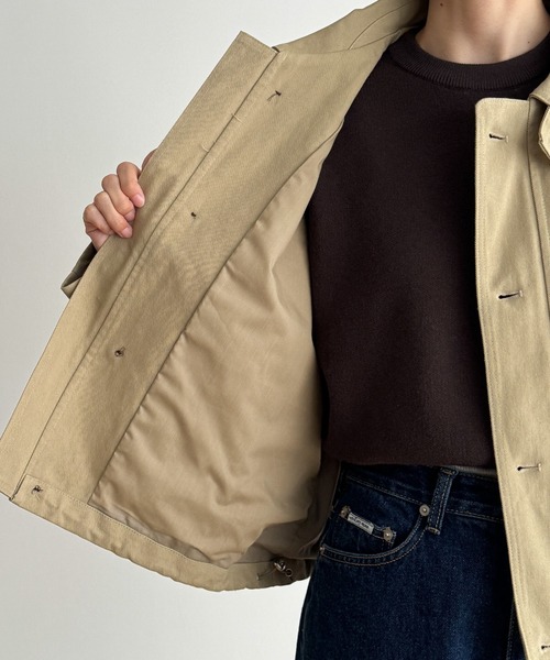 CANAL JEAN（キャナルジーン）の「Lakey Park　ヘビーツイルスタンドカラーブルゾン（ブルゾン・レディース・ネイビー/ベージュ・ONE SIZE）」の15枚目の写真
