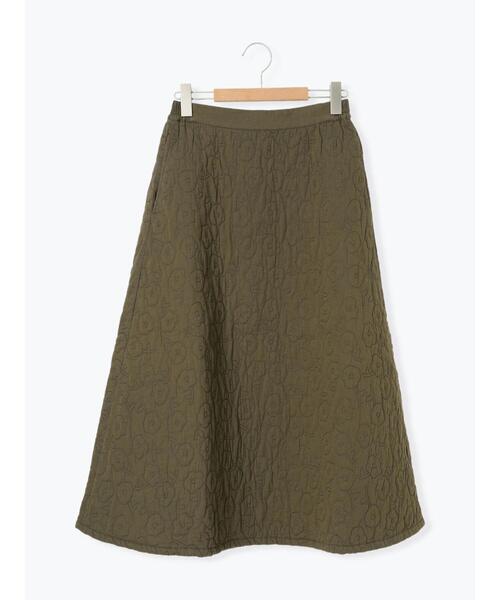 Samansa Mos2（サマンサ モスモス）の「花柄キルトAラインスカート（スカート・レディース・カーキ/ブラック/キナリ・F）」の21枚目の写真