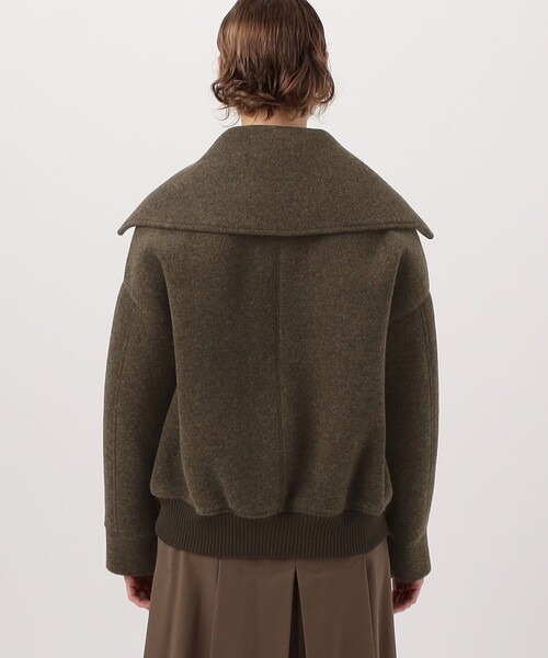 あさ　LE 17 SEPTEMBRE　定価7.5万　ブルゾン　茶色 セール】比翼デザインヴィンテージライク オーバーサイズ