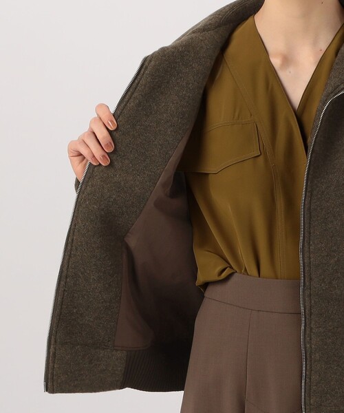 あさ　LE 17 SEPTEMBRE　定価7.5万　ブルゾン　茶色 セール】TELA SPENCER セーラーカラーブルゾン（ブルゾン