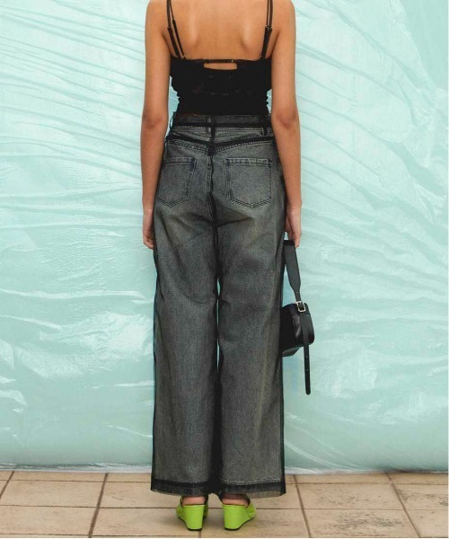 Tulle Layer Denim Pants/チュールレイヤーデニム【MAISON