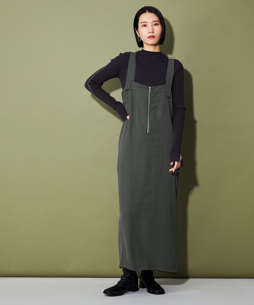 CITEN（シテン）の「＜CITEN＞ジップディテールワンピース（ワンピース・レディース・ブラック/ダークグレー・FREE）」の2枚目の写真