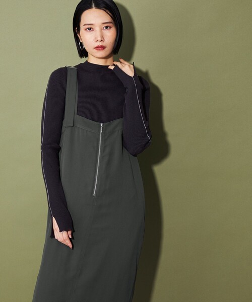 CITEN（シテン）の「＜CITEN＞ジップディテールワンピース（ワンピース・レディース・ブラック/ダークグレー・FREE）」の4枚目の写真
