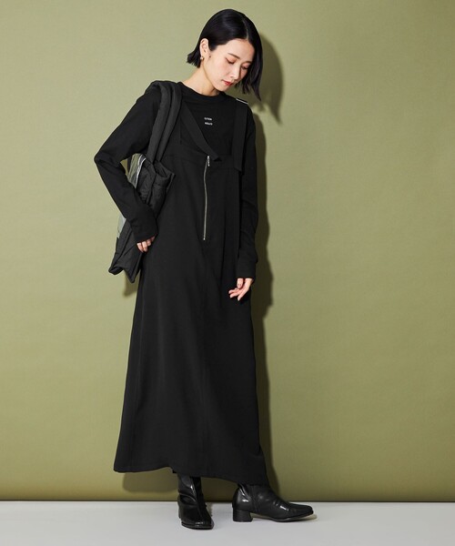 CITEN（シテン）の「＜CITEN＞ジップディテールワンピース（ワンピース・レディース・ブラック/ダークグレー・FREE）」の8枚目の写真