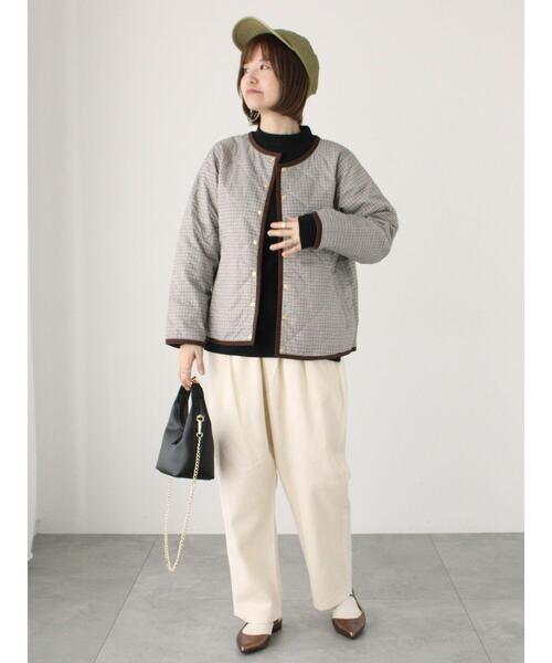 Lugnoncure（ルノンキュール）の「【帯電防止】パッカブルブルゾン（ブルゾン・レディース・モカ/グレー/オフホワイト/ブラック・L/M）」の6枚目の写真