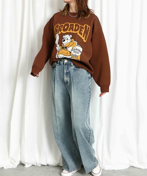 GORGE(ゴージ)の「《タック入り×美脚ワイド》レディース デニムパンツ ルーズシルエット 体型カバー 春夏秋冬(デニムパンツ・レディース・ブルー系その他/ブラック・S/M)」の4枚目の写真