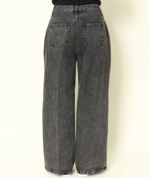 GORGE(ゴージ)の「《タック入り×美脚ワイド》レディース デニムパンツ ルーズシルエット 体型カバー 春夏秋冬(デニムパンツ・レディース・ブルー系その他/ブラック・S/M)」の8枚目の写真