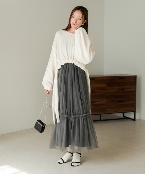 Bab(バブ)の「裾ドロストシャギーショート丈トップス(Tシャツ/カットソー・レディース・アイボリー/ブラウン/ブルー・FREE)」の10枚目の写真