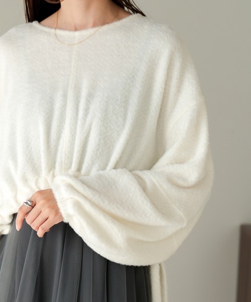 Bab(バブ)の「裾ドロストシャギーショート丈トップス(Tシャツ/カットソー・レディース・アイボリー/ブラウン/ブルー・FREE)」の15枚目の写真