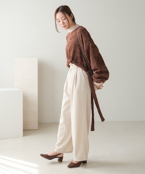 Bab(バブ)の「裾ドロストシャギーショート丈トップス(Tシャツ/カットソー・レディース・アイボリー/ブラウン/ブルー・FREE)」の17枚目の写真