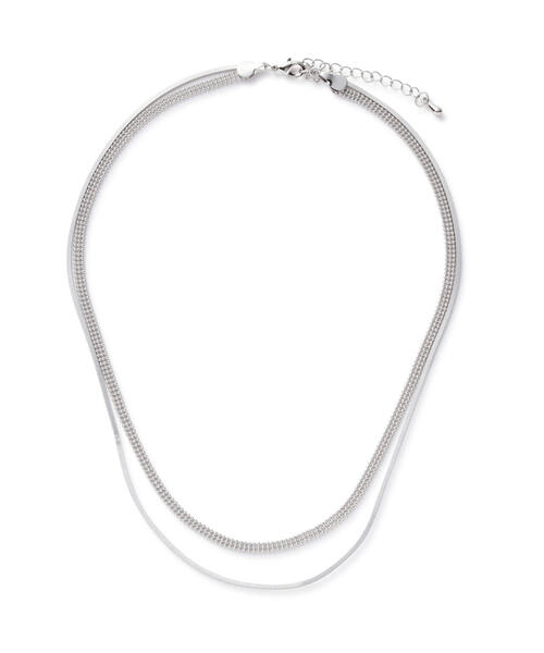 EDIT COLOGNE（エディットコロン）の「ダブルチェーンネックレス（ネックレス・レディース・シルバー・ﾌﾘ-）」の2枚目の写真