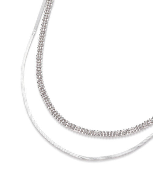 EDIT COLOGNE（エディットコロン）の「ダブルチェーンネックレス（ネックレス・レディース・シルバー・ﾌﾘ-）」の3枚目の写真