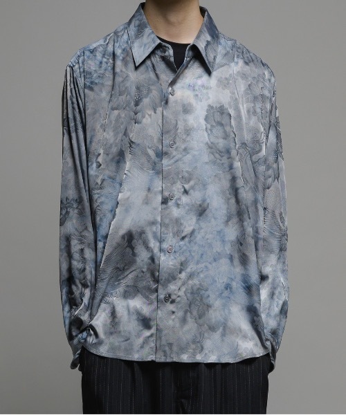 CASPER JOHN(キャスパージョン)の「Various loose shirts-tie dye jacquard-/バリアスルーズシャツ-タイダイジャガード-(シャツ/ブラウス・メンズ・グレー/ブラック/ミント・LARGE/MEDIUM/SMALL/X-SMALL)」の1枚目の写真