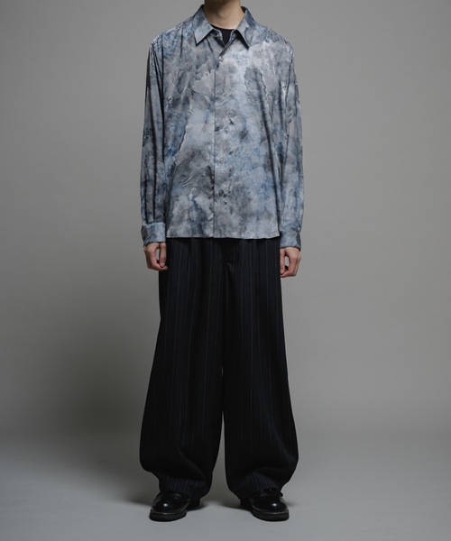 CASPER JOHN(キャスパージョン)の「Various loose shirts-tie dye jacquard-/バリアスルーズシャツ-タイダイジャガード-(シャツ/ブラウス・メンズ・グレー/ブラック/ミント・LARGE/MEDIUM/SMALL/X-SMALL)」の8枚目の写真